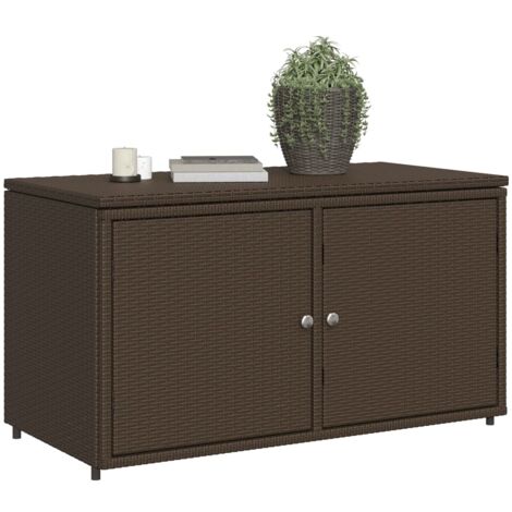 Gartenschrank Braun 110x55x60,5 cm Poly Rattan - Outdoor-Schrank ...