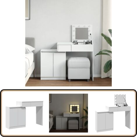 1:12 Puppenhaus Schminktisch Mit Stuhl - Miniatur Möbel Für Puppenhaus Deko