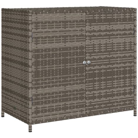 Gartenschrank Grau 83x45x76 cm Poly Rattan - Outdoor-Schrank ...
