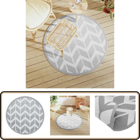Outdoor-Teppich Grau 160x230 Cm - Balkon Terrasse PP Teppich Rutschfest