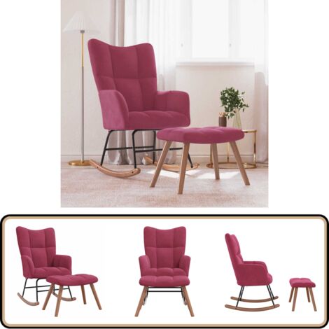 Hommdiy Schaukelstuhl Mit Hocker - Samtbezug Für Wohnzimmer & Terrasse