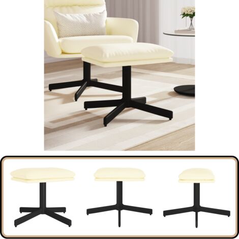 KLYEON Fußhocker Creme - Moderner Hocker Aus Kunstleder 70x55x41 Cm