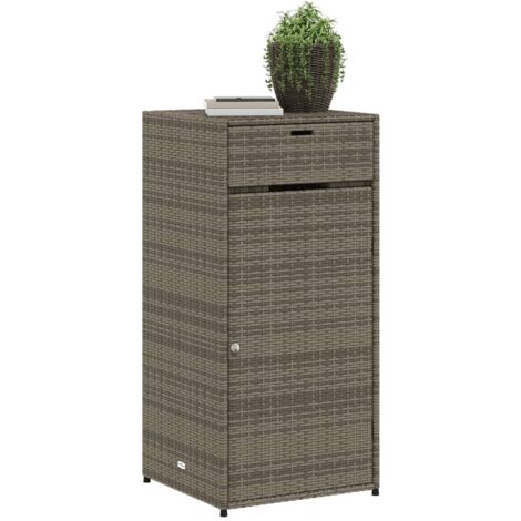 Gartenschrank Grau 55x55x111 cm Poly Rattan - Outdoor-Schrank ...