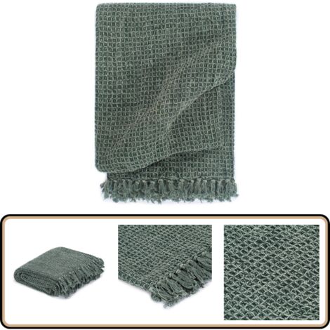 DII Chevron Überwurfdecke Aus Baumwolle – Handgewebt, Artischocke, 50x60 Zoll