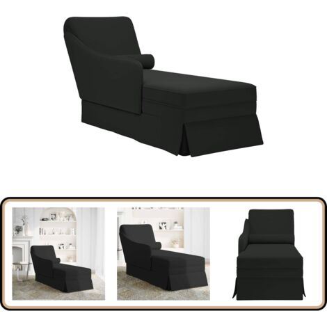 Chaiselongue Mit Nackenrolle Taupe Stoff Produktbild-Vorschau 6