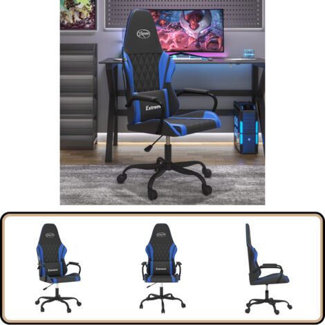 Gaming-Stuhl mit Massagefunktion Schwarz und Blau Kunstleder - Gaming-Stuhl - Bürostuh - PC-Stuhl - Gamer Chair - Ergonomischer Stuhl (1/5)