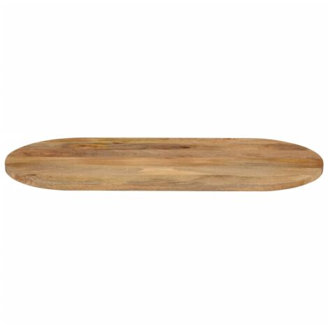 Ovale Tischplatte Aus Massivholz Mangoholz 120x60x3,8 Cm – Naturfarben, Rustikal, Für Esstisch & Küche
