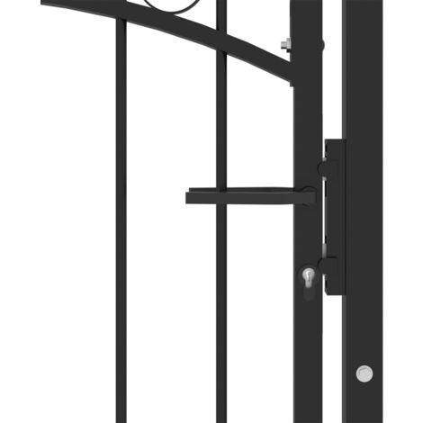 Refined Zauntor 100x125 Cm Schwarz - Gartentor Mit Gewölbter Spitze & Sicherheitsschloss