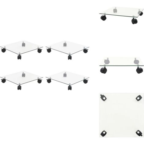 VidaXL Pflanzenroller Set 4-teilig - Praktische Blumentopf-Untersetzer Mit Rollen Für Einfaches Verschieben