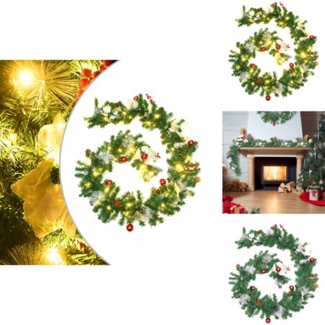 Weihnachtsgirlande Mit 30 LED Lichtern - 1,8m Beleuchtete Girlande Mit Kiefernzapfen