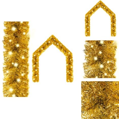 12m Weihnachtsgirlande Gold - Tannengirlande Für Innen & Außen - Weihnachtsdeko Für Baum & Wohnung