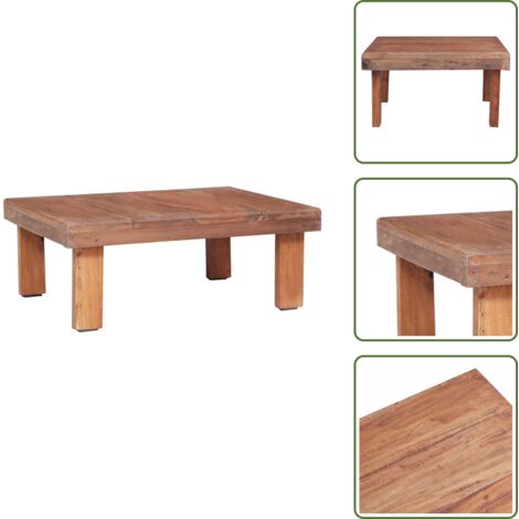 Couchtisch 60x45x23 cm Altholz Massiv - Holz Couchtisch - Altholz Couchtisch - Recyceltes Holz - Wohnzimmerstil - Vintage Stil (1/5)
