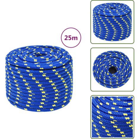 Blaues Polypropylen-Seil 14 Mm – 50 Meter Rolle, Schwimmend & Reißfest Für Camping & Garten