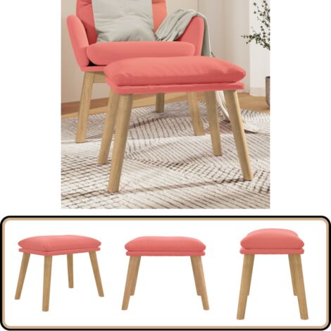 Sessel Mit Hocker Rosa Fußhocker Rosa 45x29,5x35 cm Samt - Samtsessel - Rosa Sessel ...