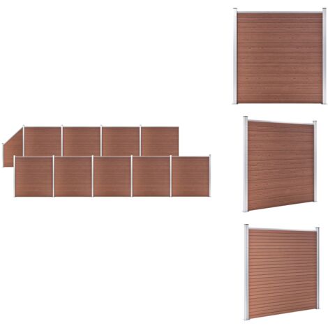 Zaunfelder - Living WPC Zaun-Set 9 Quadrate + 1 Schräge 1657x186 cm Braun