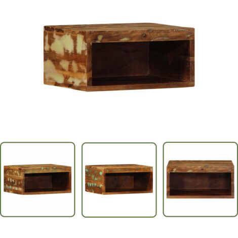 VidaXL Bad-Wandschrank 38x33x48cm - Massiv Altholz Mit 2 Fächern