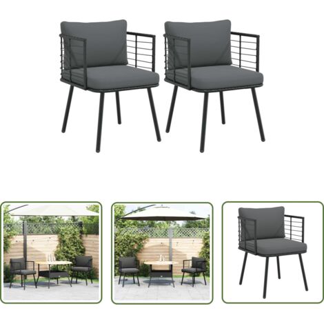 VidaXL Gartenset 7-teilig Schwarz - Akazienholz Tisch 150x90cm Mit 6 Stapelbaren Stühlen