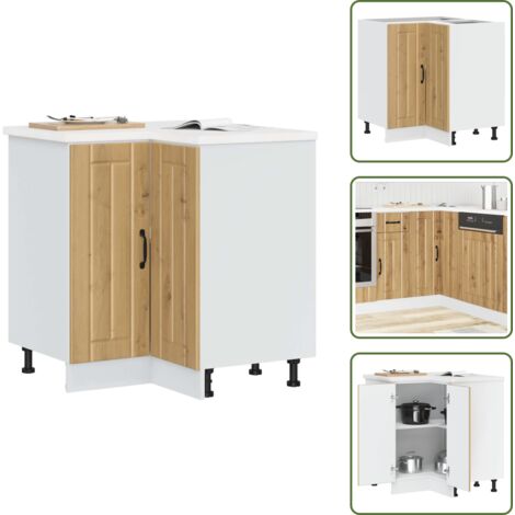 vidaXL Küchen-Eckunterschrank Lucca Artisan-Eiche Holzwerkstoff