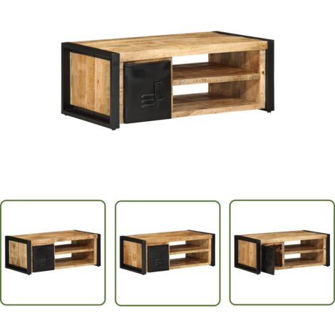 VidaXL Couchtisch Massivholz Mango 88x50x40 Cm Couc Produktbild-Vorschau 2
