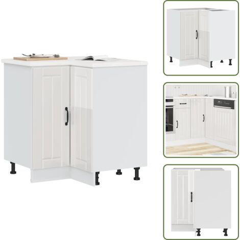 vidaXL Küchen-Eckunterschrank Lucca Hochglanz-Weiß Holzwerkstoff (1/5)