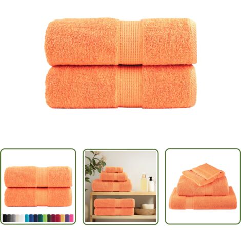 The Living Store Premium-Seiftücher SOLUND 2 Stk. Orange 30x30 cm 600 g/m² - Baumwolle - Handtücher - Küchenhandtücher - Gesichtshandtücher - Sporttuch