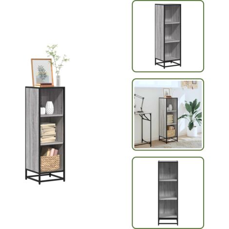 vidaXL Bücherregal Grau Sonoma 33,5x33x107,5 cm Holzwerkstoff (1/5)