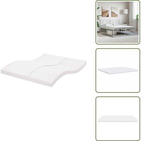 vidaXL Schaumstoffmatratze Weiß 200x220 cm 7-Zonen Härtegrad 20 ILD (1/5)