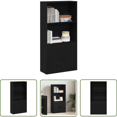 VidaXL Bücherregal Stapelbar 30x30x80cm | Schwarz Eichen-Optik Für Büro & Wohnzimmer