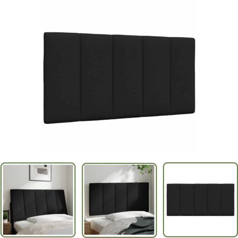 VidaXL Kopfteil Schwarz 140cm Mit Knopfheftung - Höhenverstellbar Aus Samt & Kiefernholz