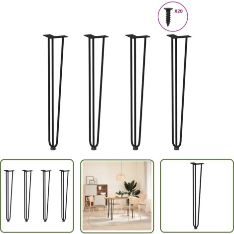 INLIFE Haarnadelbeine Für Couchtisch - 4 Stück Weiße Tischbeine 30cm Massivstahl