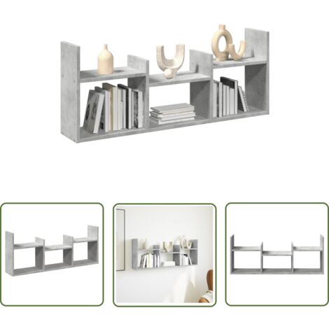 VidaXL Wandschrank Betongrau 90cm - Vielseitiger Hängeschrank Für Wohnzimmer & Büro