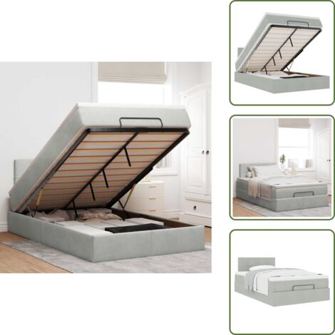 Ottoman-Bett Mit Matratze Schwarz 90x200 Cm Stoff - Ottoman-Bett - Ottoman-Betten - Bettrahmen