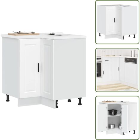 vidaXL Küchen-Eckunterschrank Porto Weiß Holzwerkstoff (1/5)