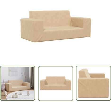 VidaXL Kindersofa 2-Sitzer - Gemütliche Kinder-Couch Mit Abnehmbarem Plüschbezug In Anthrazit