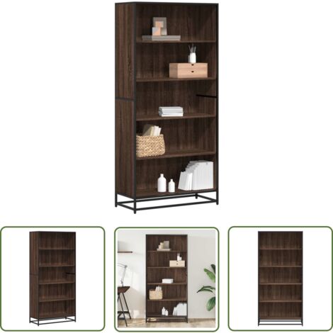 vidaXL Bücherregal Räuchereiche 80,5x35x170,5 cm Holzwerkstoff (1/5)