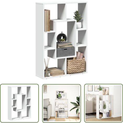 WRJENFSC Bücherregal Betongrau 63x20x90 Cm - 7 Fächer, Holzwerkstoff