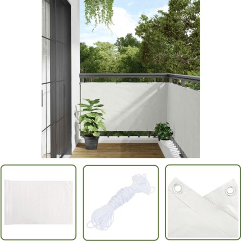 HAITAOSY Balkonsichtschutz 90x550 Cm – Aus HDPE, Wetterfest, UV-beständig, Mit Alu-Ösen & Kabelbindern, Beige