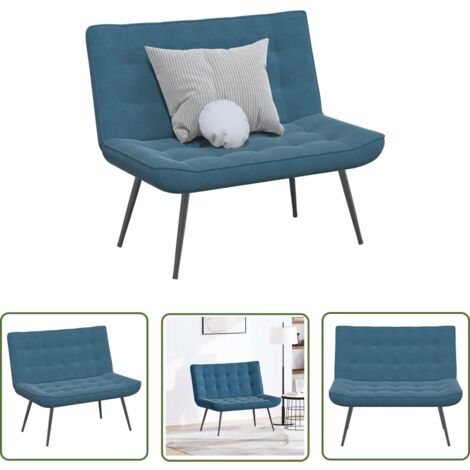 vidaXL Sitzbank Blau 110x74x84 cm Samt (1/5)