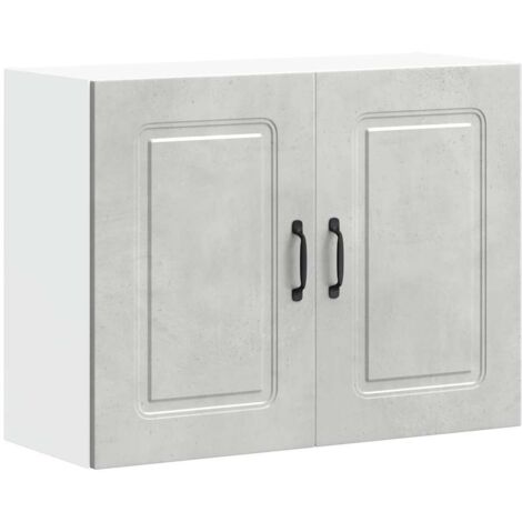 VidaXL Küchen-Hängeschrank Kalmar Betongrau – Holzwerkstoff, 40x31x60 Cm (BxTxH), 50 Kg Tragkraft, Mit Regalboden, Pflegeleicht