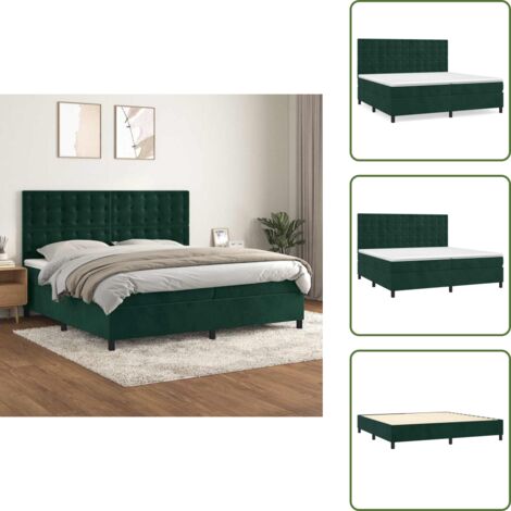 Boxspringbett mit Matratze Dunkelgrün 200x200 cm Samt main image 0