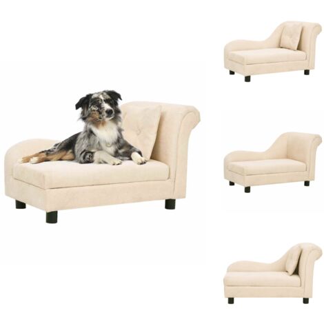 Haustier-Sofa Aus Samt & Leder – Kleine Hundecouch Mit Stauraum, Grau (ca. 76 X 46 X 41 Cm)