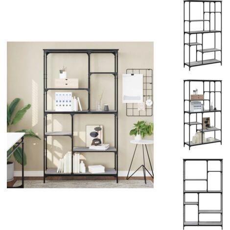 VidaXL Libreria Rovere Fumo 99x35,5x176 Cm Legno Multistrato E Acciaio 93934213