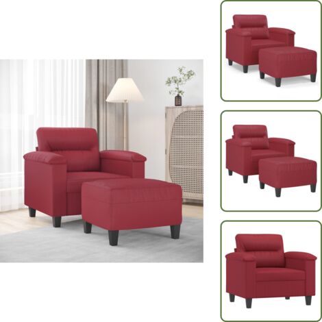 Sessel Mit Hocker Rosa Sessel mit Hocker Weinrot 60 cm Kunstleder - Sofa - Sessel - Lounge ...