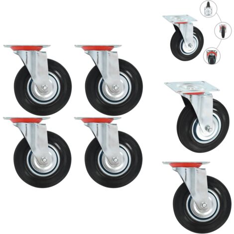 Rollensatz 4 Lenkrollen Mit Feststeller - 200mm Polypropylen