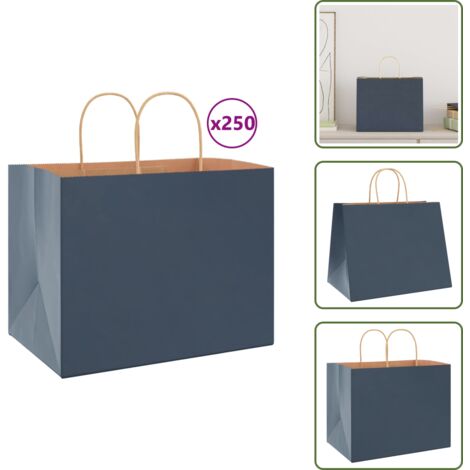 vidaXL Papiertragetaschen 50 Stk. mit Henkeln Blau 32x22x24 cm vidaXL Papiertragetaschen 50 Stk. mit Henkeln Blau 32x22x24 cm