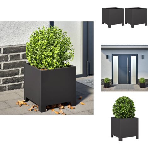 Imagro 3x Pflanztopf 30 Liter - Schwarze Vierkant Töpfe Für Garten