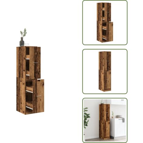 Apothekerschrank Altholz-Optik 30x41x144,5 cm Holzwerkstoff - Apothekerschrank - Apothekerschränke - Apothekermöbel - Apotheker Sideboard