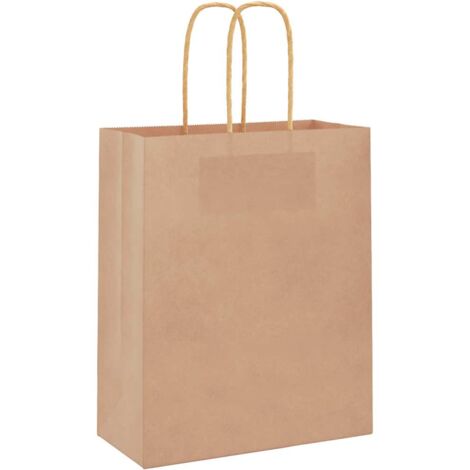 vidaXL Tragetasche, Papiertragetaschen 250 Stk. mit Henkeln Weiß 26x12x35 cm