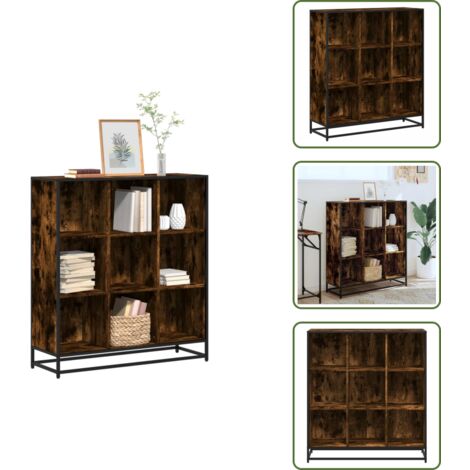 Bücherregal Räuchereiche 97,5x33x107,5 Holzwerkstoff und Metall - Bücherregal - Bücherregale - Bücherschrank - Bücherschränke (1/5)