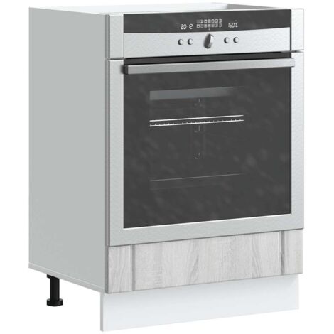 VidaXL Herdumbauschrank Lucca – Grau Sonoma, 60x46x81,5 Cm, Aus Holzwerkstoff | Backofenschrank Mit Verstellbaren Füßen, Für Küchenofen & Mikrowelle